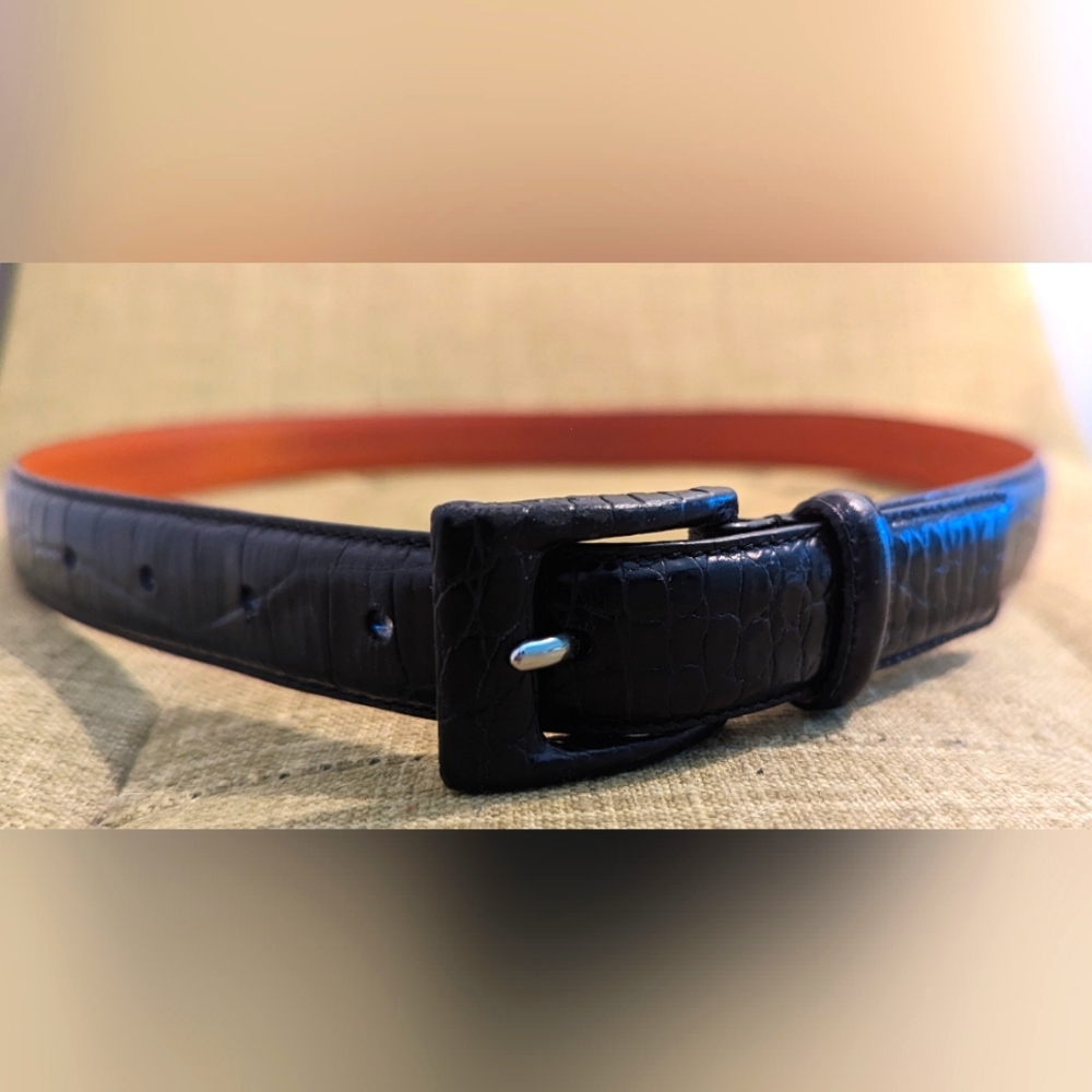 Ralph Lauren Women's Belt, size Medium, Black Croc